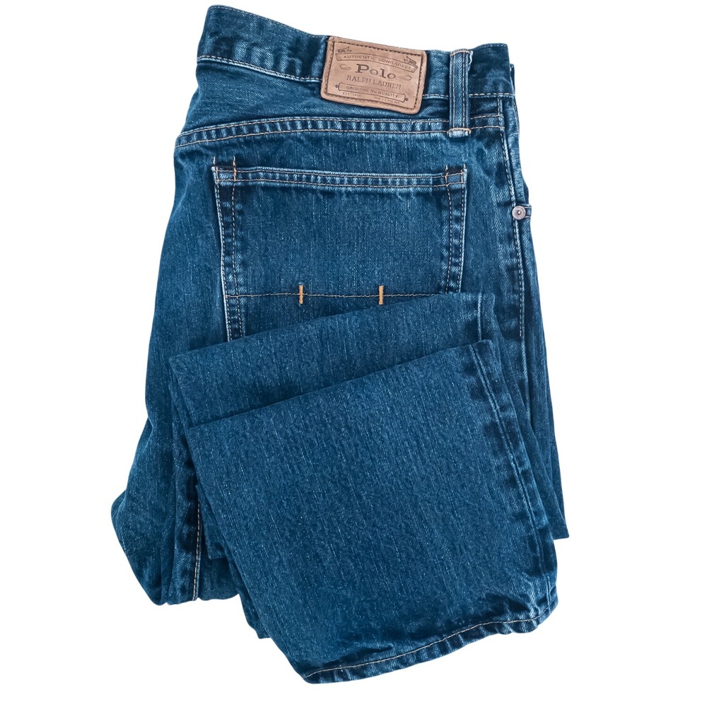 Polo Ralph Lauren Hampton Straight Jeans Mens 36x30 Dark Wash Blue (Fits 37x30)